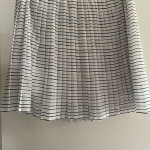 Banana Republic Striped Black and White Pleated Skirt M